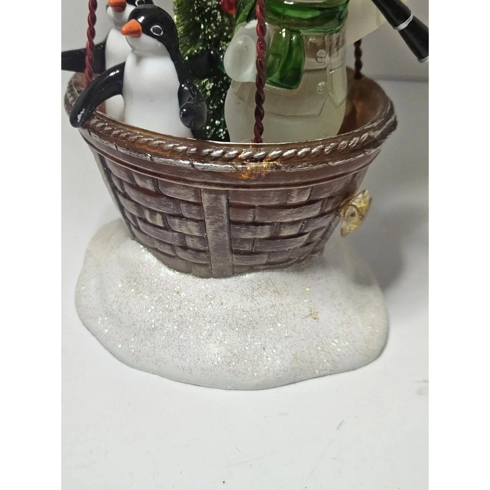 Lighted Acrylic Hot Air Balloon Snowman Christmas Vtg JCPenney Home Collection